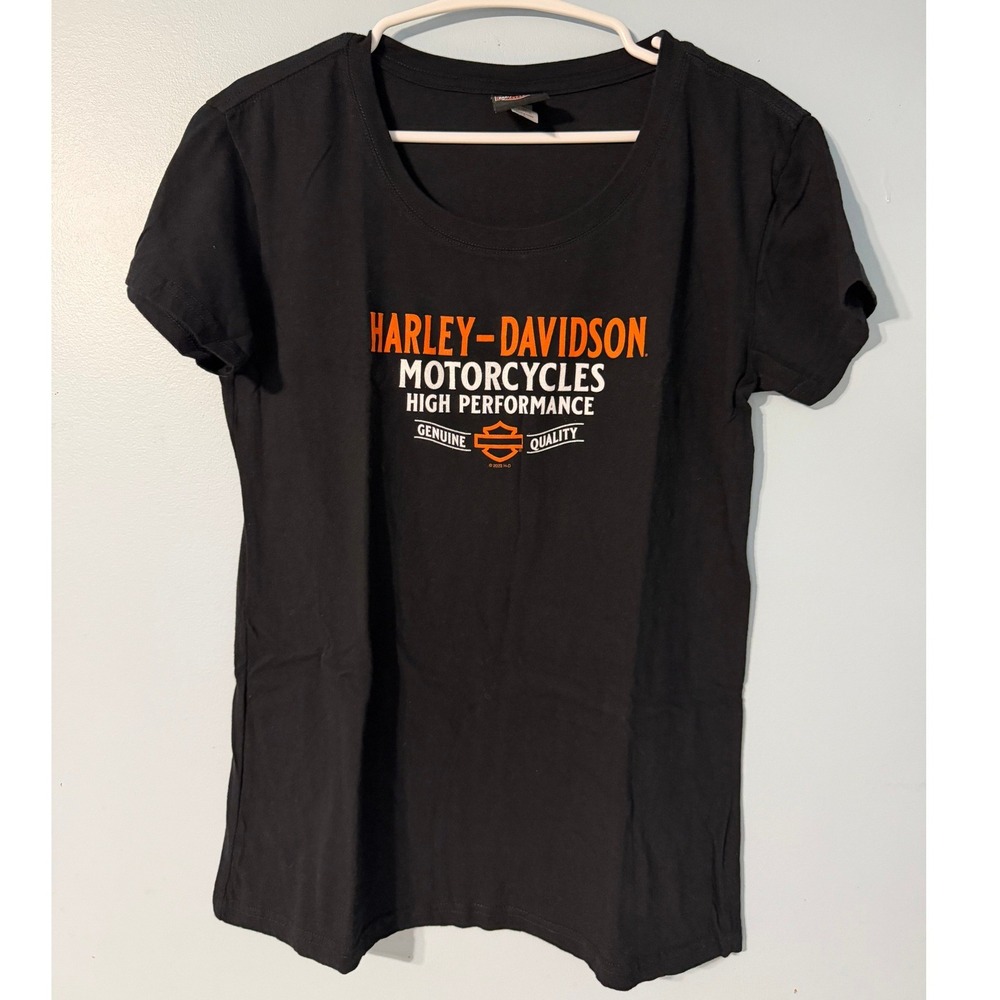 Harley-Davidson Women's L Daytona Beach High Performance T-Shirt Black 0661